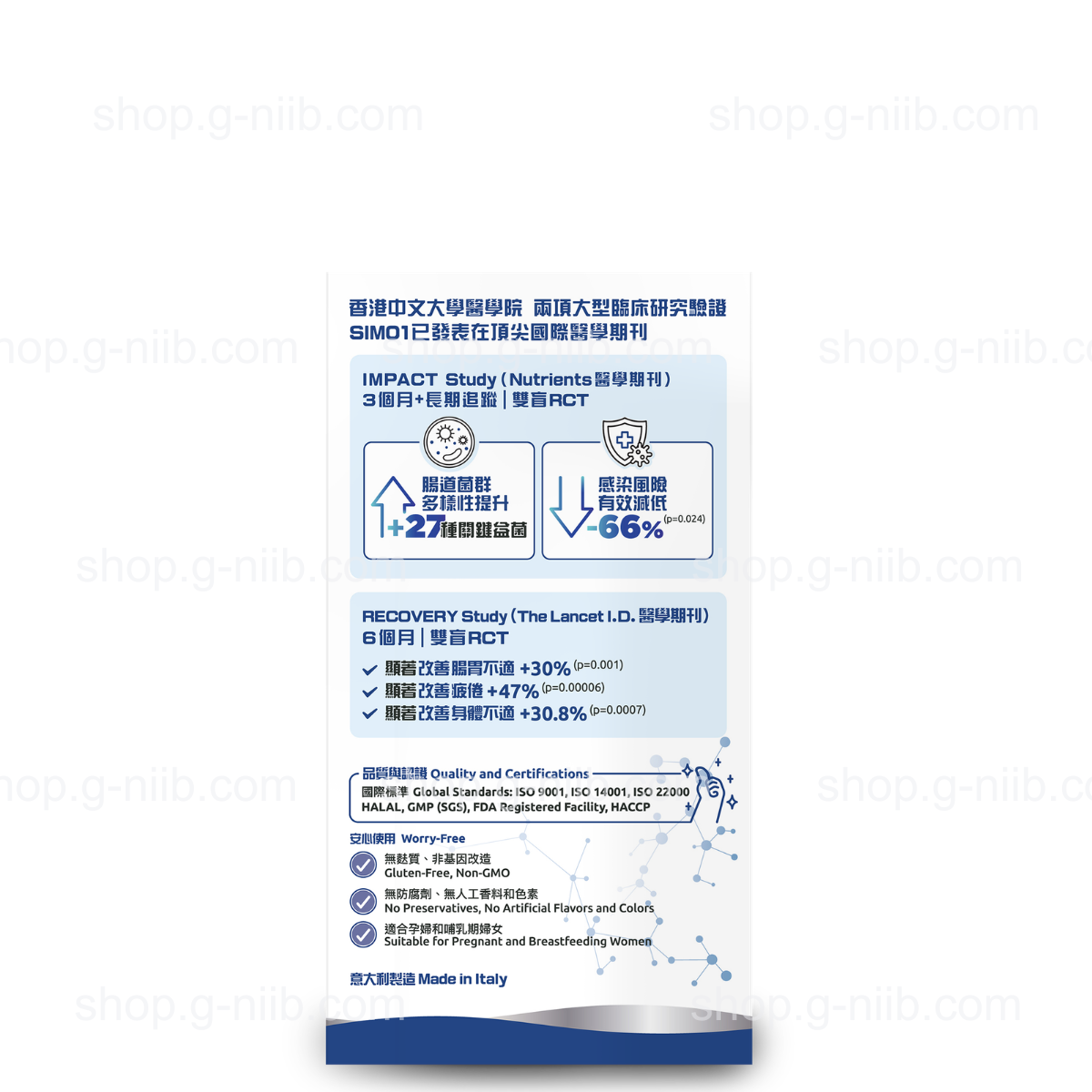 G-NiiB 微生態免疫+ 配方 SIM01 (只適用於香港及澳門地區)